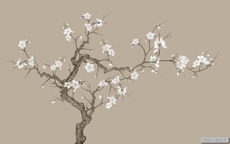 Cây hoa mai trắng phong cách nhật - tối giản MAV-4015